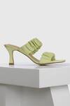 Buy_Oroh_Green Pamplona Scrunched Strap Leather Heels_Online_at_Aza_Fashions