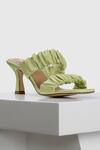 Shop_Oroh_Green Pamplona Scrunched Strap Leather Heels_Online_at_Aza_Fashions