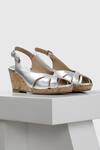 Buy_Oroh_Silver Segovia Metallic Criss Cross Strap Wedges _at_Aza_Fashions