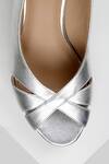 Oroh_Silver Segovia Metallic Criss Cross Strap Wedges _at_Aza_Fashions