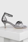 Buy_Oroh_Silver Manises Leather Front Knotted Heels _Online_at_Aza_Fashions