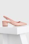 OROH_Pink Irun Leather Border Embroidered Block Heels _at_Aza_Fashions