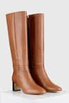 Buy_Oroh_Brown Almonte Block Heel Tubo Boots _at_Aza_Fashions