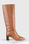 Buy_Oroh_Brown Almonte Block Heel Tubo Boots _Online_at_Aza_Fashions