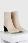 Buy_OROH_Beige Calafell Solid Ankle Boots _at_Aza_Fashions