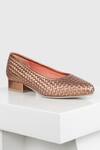 Buy_Oroh_Gold Andalusia Basket Weave Pattern Pumps _at_Aza_Fashions