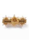 Vaidaan_Gold Plated Pearls, Beads Pavalam Embroidered Ring _Online_at_Aza_Fashions