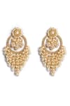 Shop_Vaidaan_Gold Plated Embroidered Madani Earrings _at_Aza_Fashions