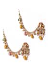 Shop_Vaidaan_Multi Color Shells Parigya Hand Embroidered Earrings_at_Aza_Fashions