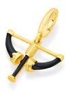 Shop_Isharya_Gold Plated Bow And Arrow Carved Work Charm_at_Aza_Fashions