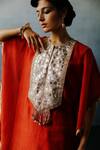 Buy_Avacara_Kora Chanderi Neel Gota Embroidered Kaftan And Sharara Set _Online_at_Aza_Fashions