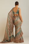 Shop_Vvani by Vani Vats_Multi Color Saree And Blouse Georgette Hand Pre-draped With  _at_Aza_Fashions