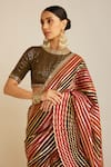Vvani by Vani Vats_Multi Color Saree And Blouse Georgette Hand Pre-draped With _Online_at_Aza_Fashions