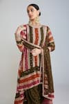 Buy_Vvani by Vani Vats_Multi Color Kurta Georgette Embroidered Asymmetric Dhoti Pant Set _Online_at_Aza_Fashions