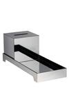 H2h_Silver Acrylic Metallic Set Of Tissue Box And Tray_Online_at_Aza_Fashions