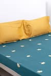 Shop_H2H_Green Cotton Embroidered Bedsheet Set _at_Aza_Fashions