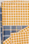 H2H_Blue Cotton Printed Checkered Bedsheet Set _Online_at_Aza_Fashions