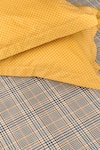 H2H_Multi Color Cotton Printed Gingham Bedsheet Set _at_Aza_Fashions