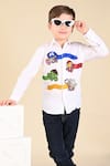 Buy_Hoity Moppet_White Cotton Embroidery Avengers Future Shirt _at_Aza_Fashions