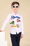 Hoity Moppet_White Cotton Embroidery Avengers Future Shirt _Online_at_Aza_Fashions