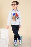 Buy_Hoity Moppet_Blue Cotton Embroidery Paw Patrol Chase Shirt _at_Aza_Fashions