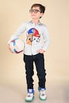 Shop_Hoity Moppet_Blue Cotton Embroidery Paw Patrol Chase Shirt _at_Aza_Fashions