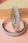 Buy_Queens Jewels_White Embellished American Diamond Bangles - Set Of 2 _at_Aza_Fashions