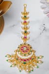 Buy_Queens Jewels_Multi Color Embellished Lipi Kundan Maangtikka _at_Aza_Fashions