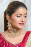 Buy_Queens Jewels_Multi Color Navratan Embellished Choker Necklace Set _at_Aza_Fashions