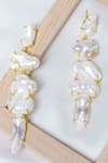 Buy_Queens Jewels_White Baroque Pearls Work Dangler Earrings _at_Aza_Fashions