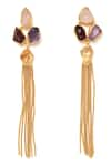 Buy_Queens Jewels_Multi Color Tassel Oranamented Earrings _at_Aza_Fashions