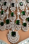 Shop_Queens Jewels_Green Stones Victorian Bridal Jewellery Set _Online_at_Aza_Fashions