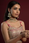 Buy_Queens Jewels_White Pachi Kundan Embellished Necklace Set _at_Aza_Fashions