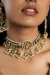 Buy_Queens Jewels_White Pachi Kundan Embellished Necklace Set _Online_at_Aza_Fashions