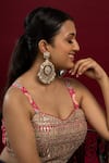 Buy_Queens Jewels_White Stone Prisha Jadau Embellished Chandbalis _at_Aza_Fashions