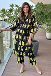 Buy Kameez Black Silk Round Neck Limelight Print Kurta And Pant Set at Aza Fashions Buy_Kameez_Black Silk Round Neck Limelight Print Kurta And Pant Set_at_Aza_Fashions