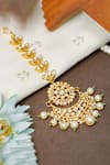 Shop_Queens Jewels_White Embellished Lipi Kundan Maangtikka _at_Aza_Fashions