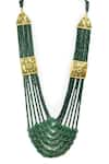 Buy_Queens Jewels_Green Emeralds Embellished Multi-layered Necklace _at_Aza_Fashions