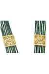 Shop_Queens Jewels_Green Emeralds Embellished Multi-layered Necklace _at_Aza_Fashions