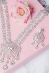 Buy_Queens Jewels_White Embellished Floral American Diamond Studded Necklace Set _at_Aza_Fashions