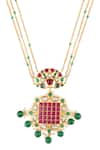 Buy_Tribe Amrapali_Gold Plated Meher Floral Stone Studded Drop Necklace _Online_at_Aza_Fashions
