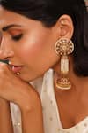 Buy_Tribe Amrapali_Gold Plated Embellished Rooh Jhumkas _at_Aza_Fashions