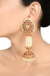 Tribe Amrapali_Gold Plated Embellished Rooh Jhumkas _Online_at_Aza_Fashions
