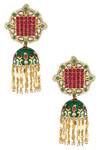 Shop_Tribe Amrapali_Gold Plated Embellished Meher Jhumkas _at_Aza_Fashions