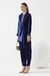 Buy_Mehak Talreja Couturre_Blue Draped Shirt And Pant Set _Online_at_Aza_Fashions