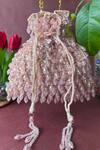 Shop_Nayaab By Sonia_Pink Beads, Sequins, Tassels Pristine Rosette Embellished Potli_at_Aza_Fashions