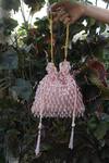 Nayaab By Sonia_Pink Beads, Sequins, Tassels Pristine Rosette Embellished Potli_Online_at_Aza_Fashions