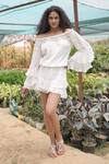 Buy_Amrta By Guneet Kondal_White Off-shoulder Streets Of Peru Short Dress_at_Aza_Fashions