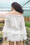 Shop_Amrta By Guneet Kondal_White Off-shoulder Streets Of Peru Short Dress_at_Aza_Fashions