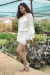 Buy_Amrta By Guneet Kondal_White Off-shoulder Streets Of Peru Short Dress_Online_at_Aza_Fashions